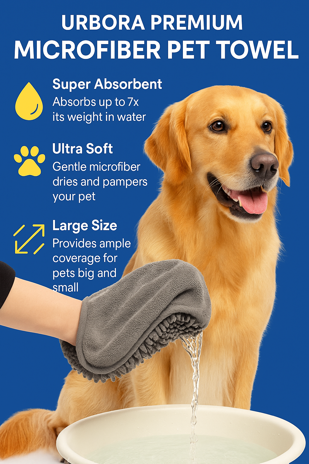Ultra-Soft Microfiber Pet Towel – Dry Your Pet in Minutes! 🐾